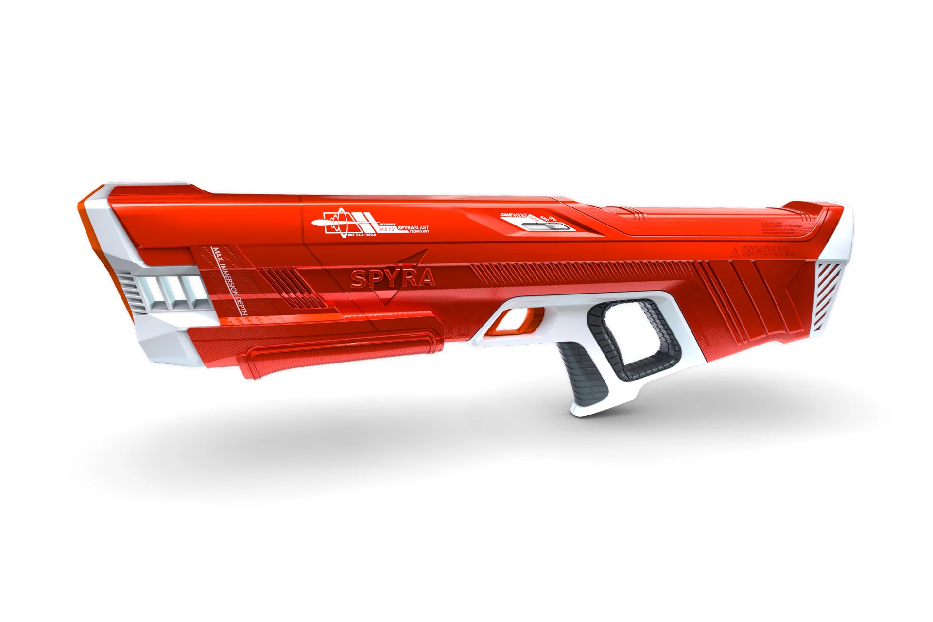 SpyraThree water blaster in red and blue with SpyraBlast Technology
